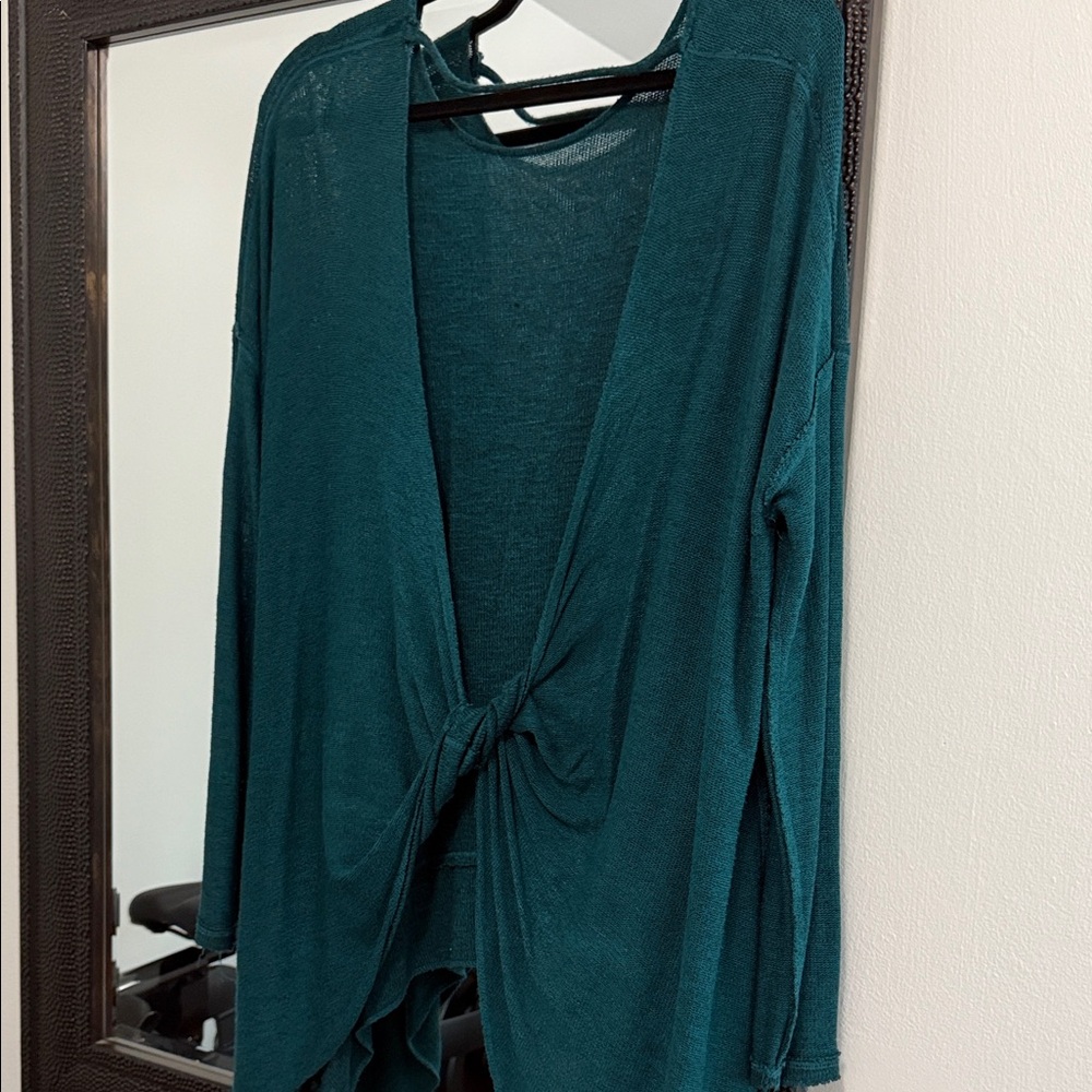 Free People Teal Crew Neck Sweater - Picture 4 of 8